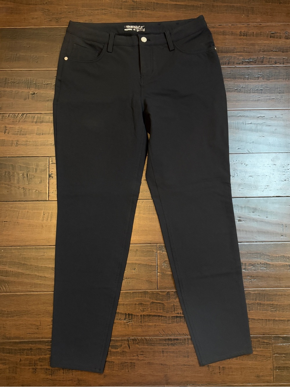 Nike women’s Black Straight-Leg Golf Pants Classic outdoor sporty athletic chic - Picture 2 of 7